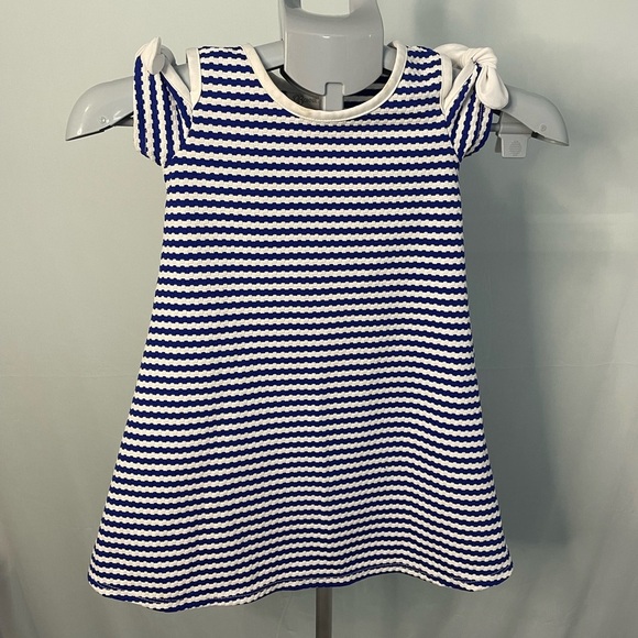 Bonnie Jean Blue and White Striped Kids‎ Dress size 5 - Picture 1 of 9